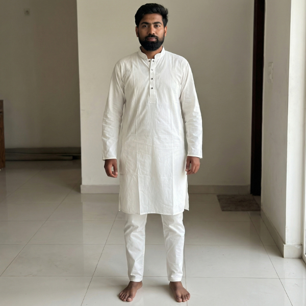 Pajama White for Men - পায়জামা - Image 2