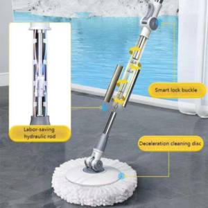 Alternative view of 360° Rotating Square Flat Mop with Bucket – Stainless Steel Handle, 2 Microfiber Mop Heads